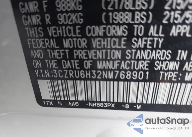 3CZRU6H32NM768901: 42470157