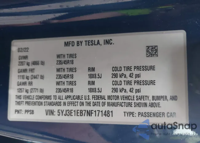 5YJ3E1EB7NF171481: 42470217