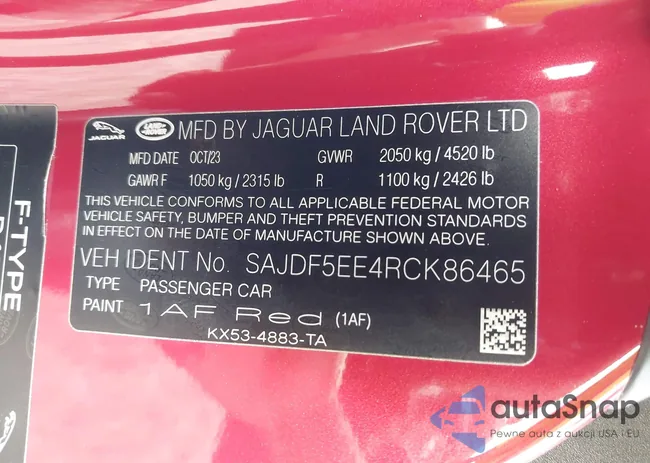 SAJDF5EE4RCK86465: 42469370