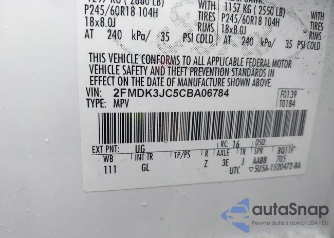 2FMDK3JC5CBA06784: 42469539