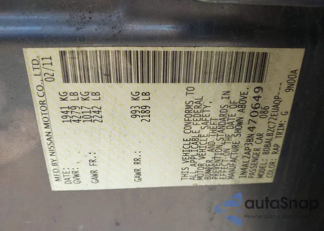 1N4AL2AP3BN470649: 42470847