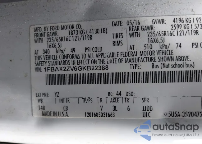 1FBAX2ZV6GKB22388: 42470912