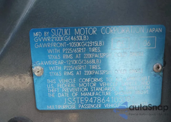 JS3TE947864103082: 42470917