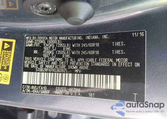 5TDBZRFH7HS360925: 42471007