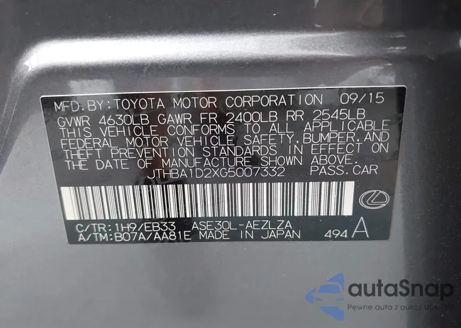 JTHBA1D2XG5007332: 42471020