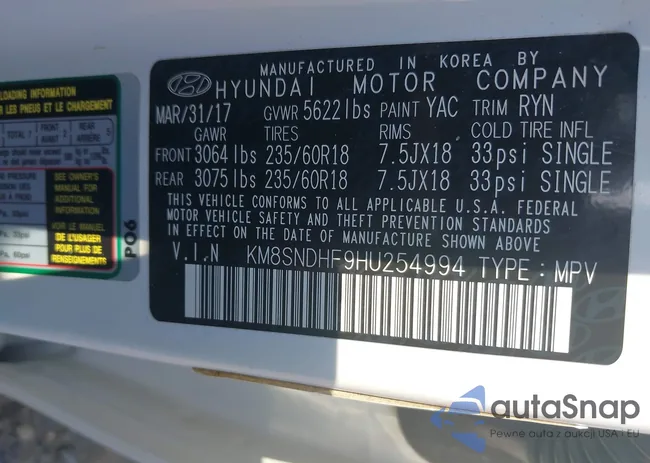 KM8SNDHF9HU254994: 42471060