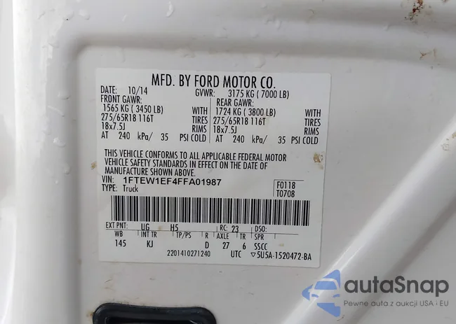 1FTEW1EF4FFA01987: 42471070