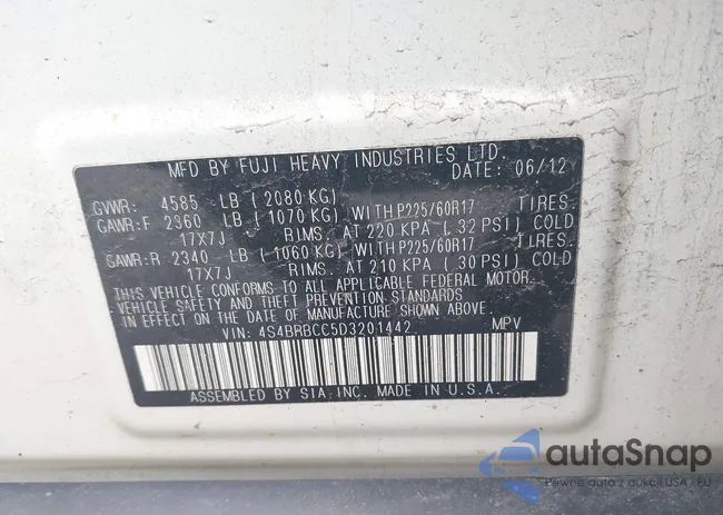 4S4BRBCC5D3201442: 42471112