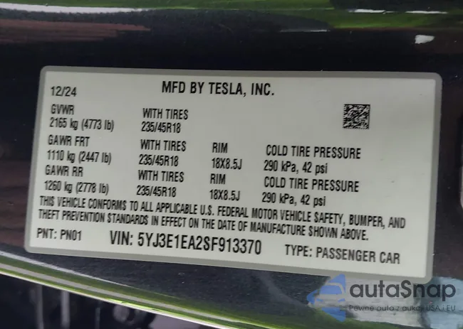 5YJ3E1EA2SF913370: 42471144