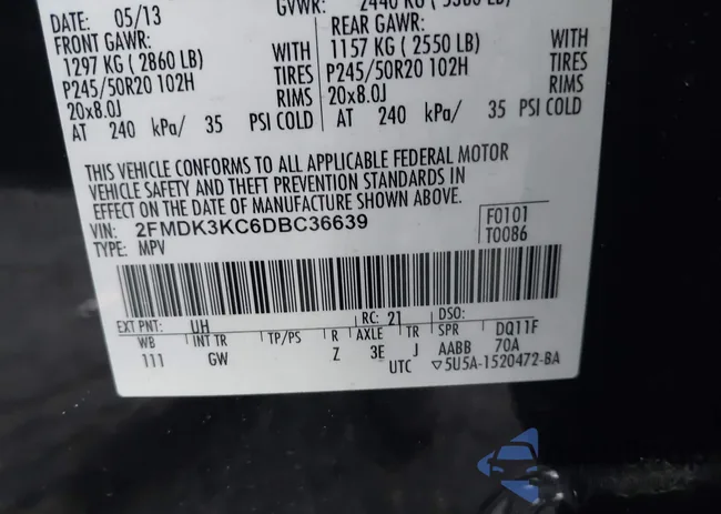 2FMDK3KC6DBC36639: 42471160