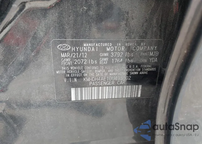 KMHDH4AE1DU493502: 42471187