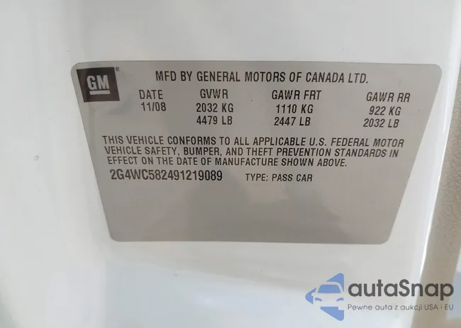 2G4WC582491219089: 42471225