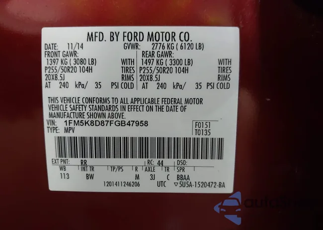 1FM5K8D87FGB47958: 42471274