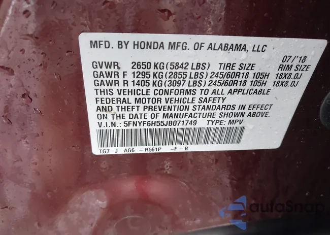 5FNYF6H55JB071749: 42470413