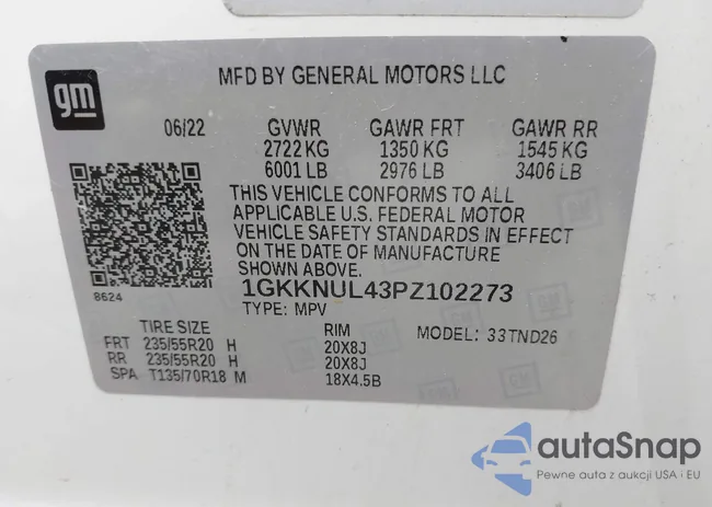 1GKKNUL43PZ102273: 42470568