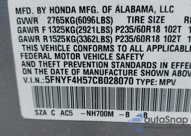 5FNYF4H57CB028070: 42470591