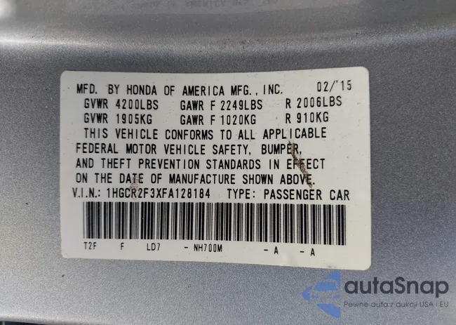 1HGCR2F3XFA128184: 42470631