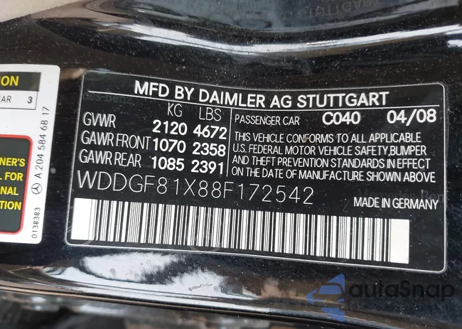 WDDGF81X88F172542: 42471720