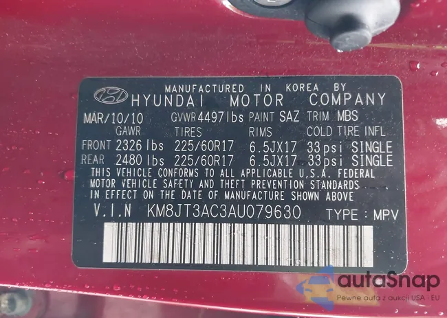 KM8JT3AC3AU079630: 42471773