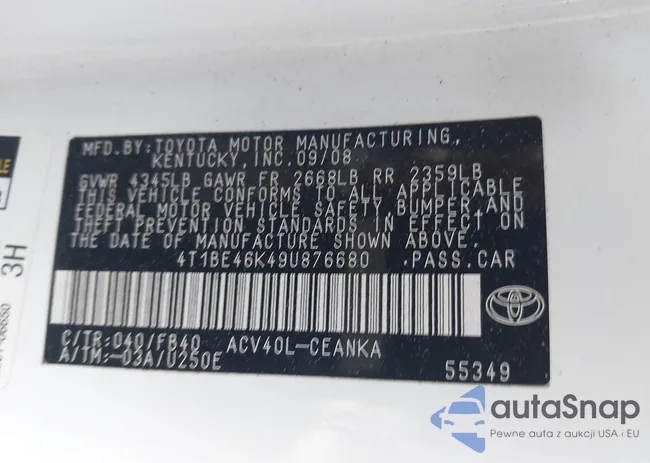 4T1BE46K49U876680: 42472044