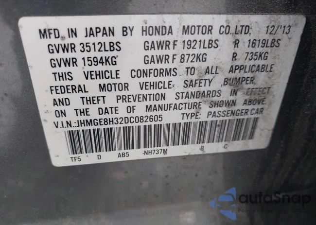 JHMGE8H32DC082605: 42472261