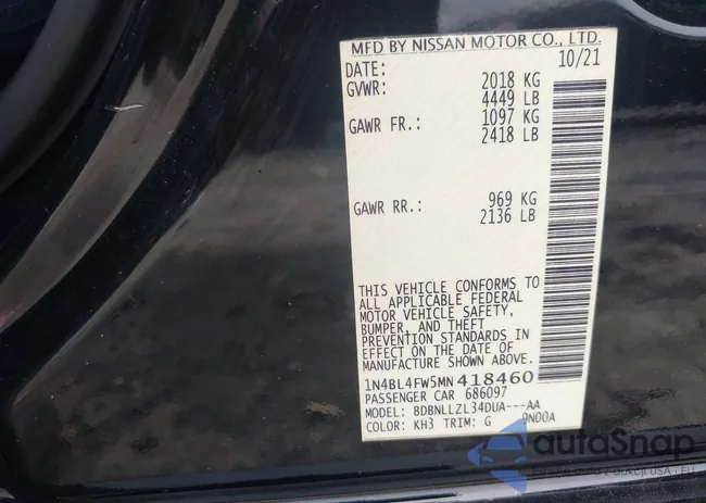 1N4BL4FW5MN418460: 42472262