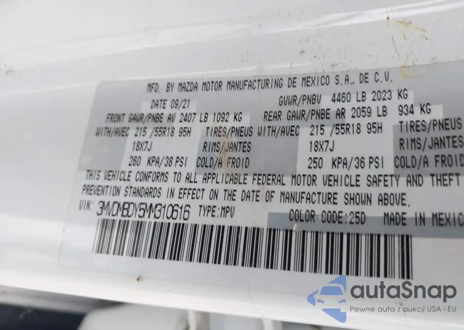 3MVDMBDY5MM310616: 42471343