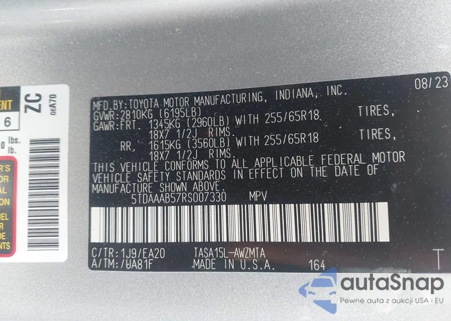 5TDAAAB57RS007330: 42471684