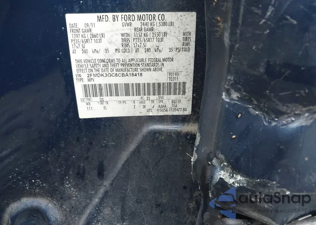 2FMDK3GC8CBA18418: 42472722