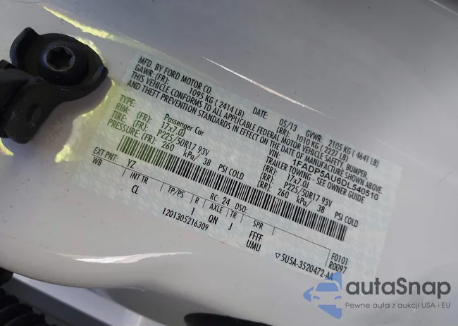 1FADP5AU6DL540510: 42472881