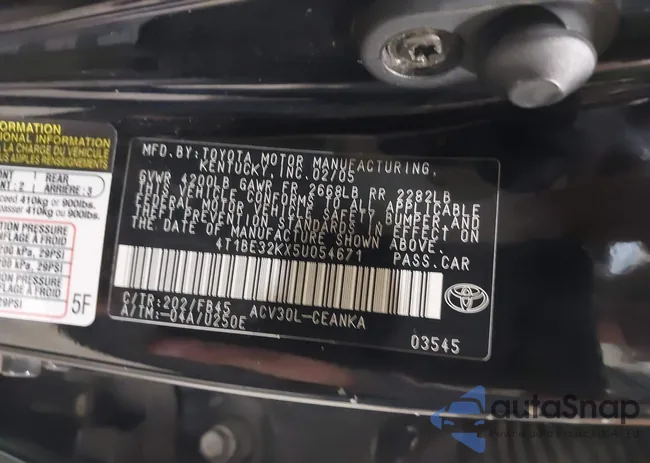 4T1BE32KX5U054671: 42472915