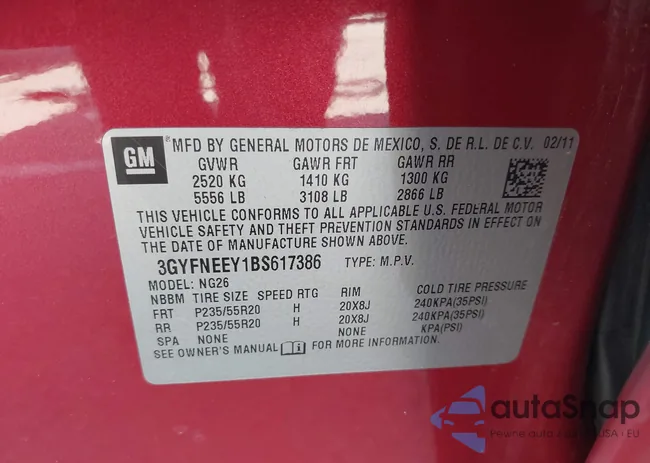 3GYFNEEY1BS617386: 42472967