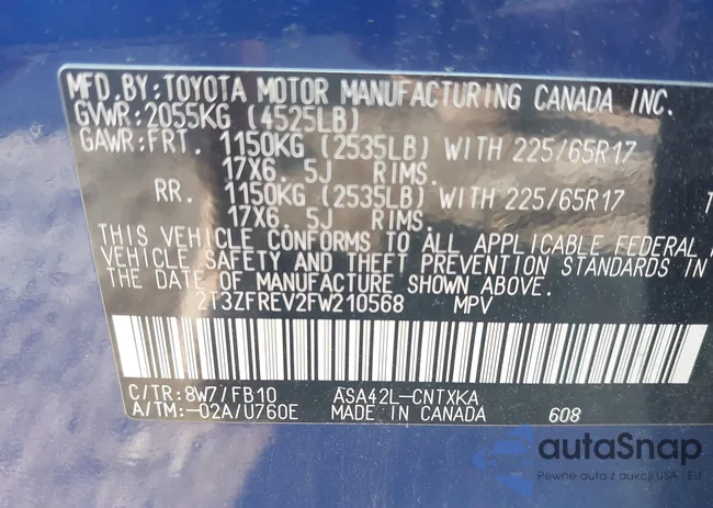 2T3ZFREV2FW210568: 42473137