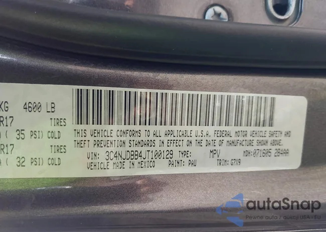 3C4NJDBB4JT100129: 42472329