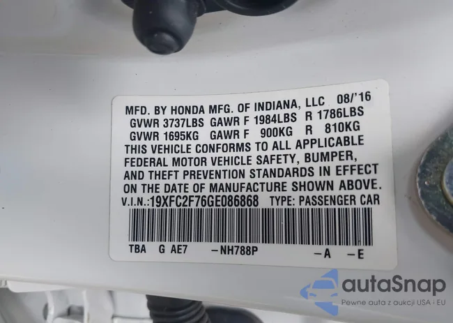 19XFC2F76GE086868: 42472486