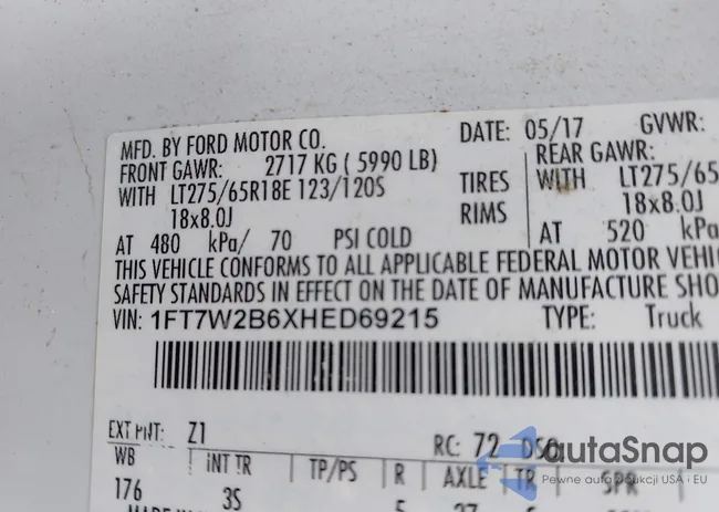 1FT7W2B6XHED69215: 42473798