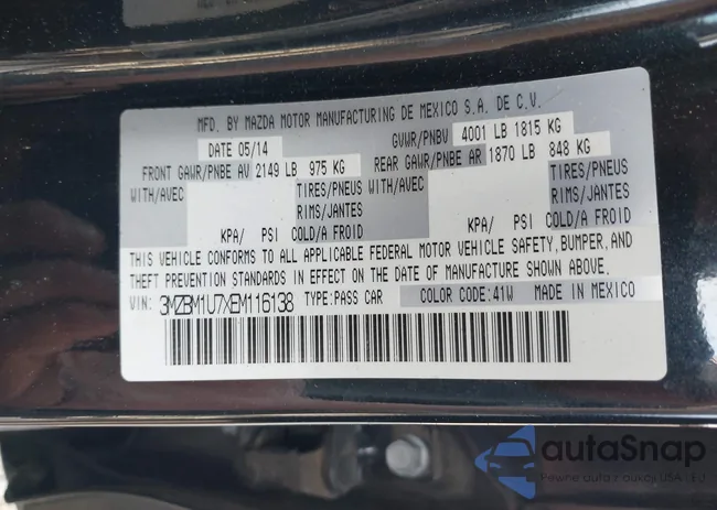 3MZBM1U7XEM116138: 42473852