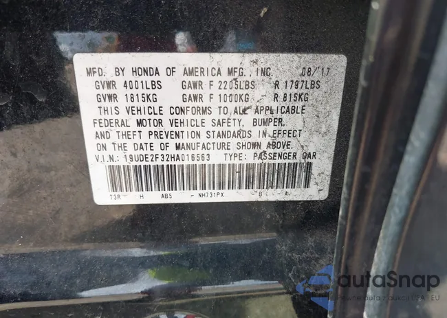 19UDE2F32HA016563: 42474041