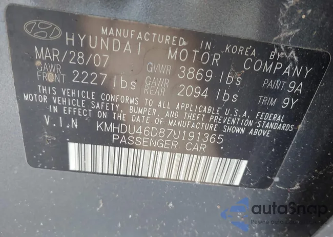 KMHDU46D87U191365: 42474231