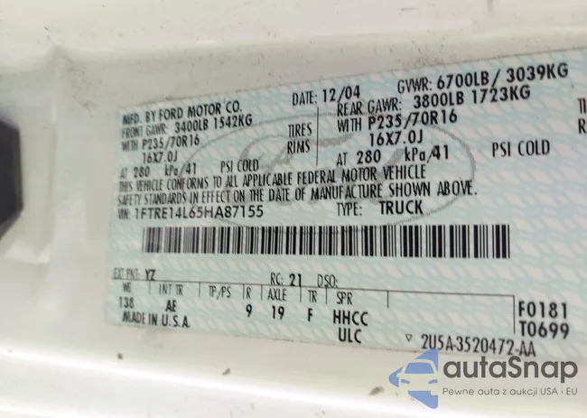 1FTRE14L65HA87155: 42473329