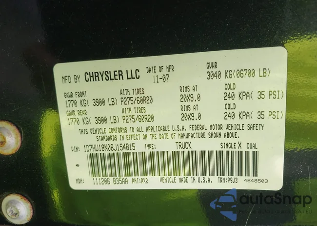 1D7HU18N08J154815: 42473337