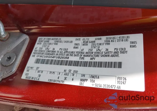 1FMCU0GX4FUB29358: 42473371