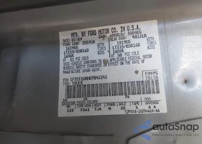 1FTEF26NXKPB42241: 42473422