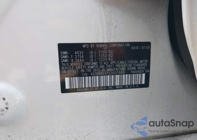 4S3BWAE61L3031089: 42473604