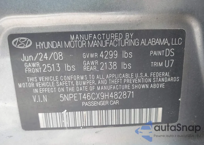 5NPET46CX9H482871: 42474722