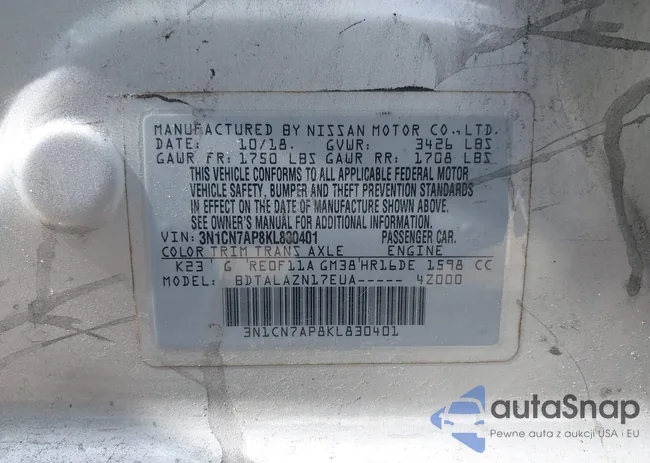 3N1CN7AP8KL830401: 42474826