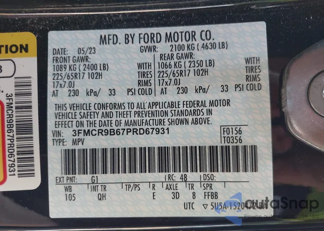 3FMCR9B67PRD67931: 42474847