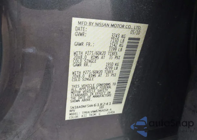 5N1BA0NF5AN618241: 42474865