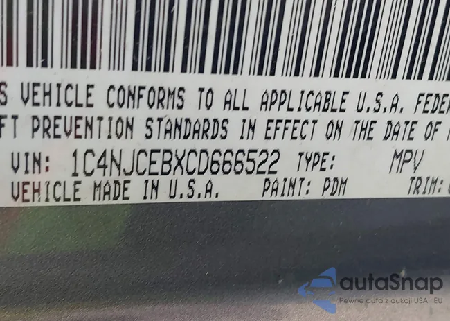 1C4NJCEBXCD666522: 42474937