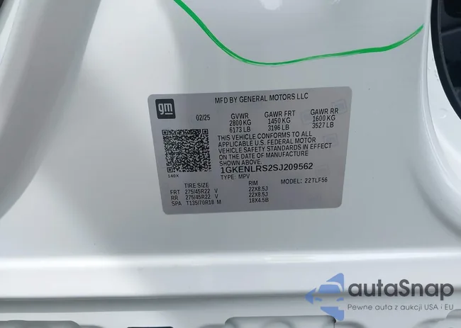 1GKENLRS2SJ209562: 42474949